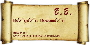 Bögös Bodomér névjegykártya